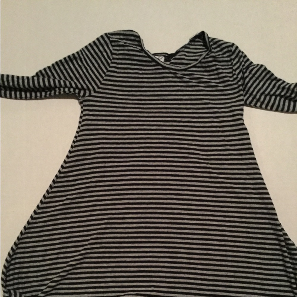 Black and White striped kids dress